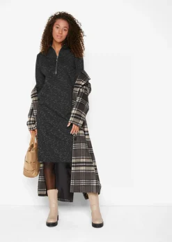 Clearance Vestido tipo sudadera con cuello troyer Mujer Ropa Cómoda|Vestidos