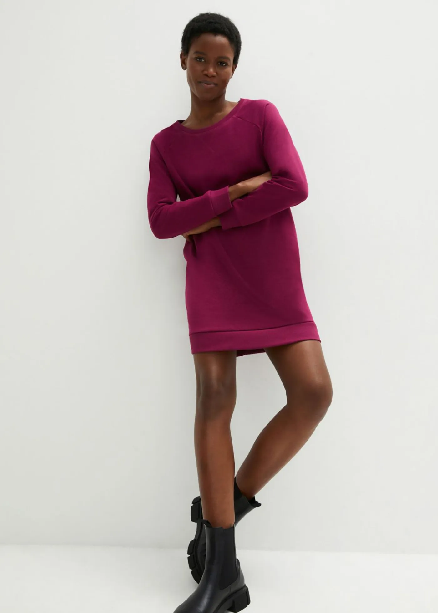 Discount Vestido tipo sudadera de felpa suave Mujer Básicos|Ropa Cómoda