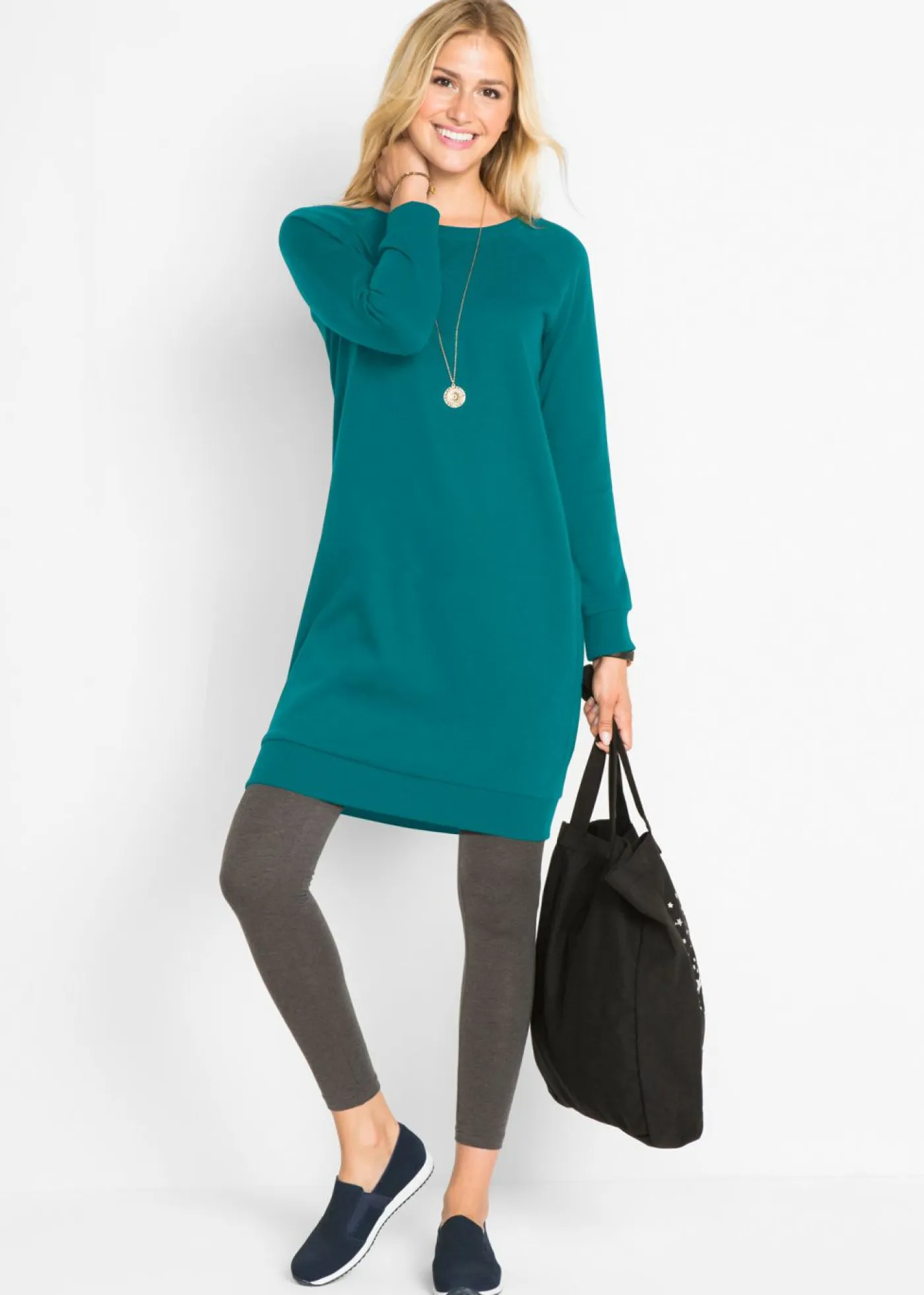 Vestido tipo sudadera de felpa suave Mujer Básicos|Ropa Cómoda