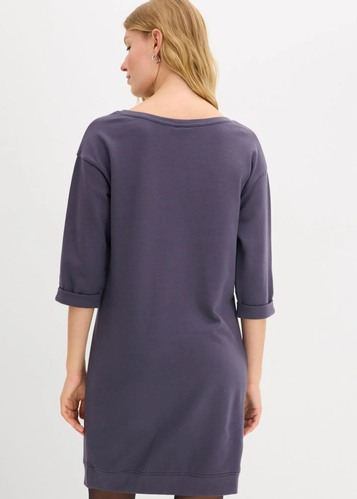 New Vestido tipo sudadera, mangas 3/4, interior suave Mujer Básicos|Ropa Cómoda
