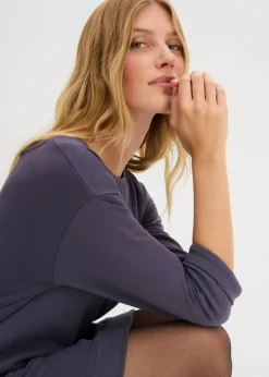New Vestido tipo sudadera, mangas 3/4, interior suave Mujer Básicos|Ropa Cómoda
