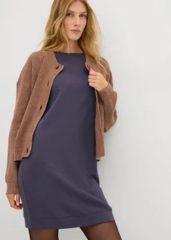 New Vestido tipo sudadera, mangas 3/4, interior suave Mujer Básicos|Ropa Cómoda