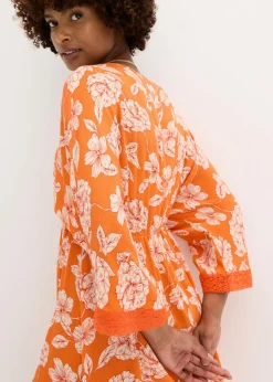 Hot Vestido tipo túnica con encaje en viscosa estructurada Mujer Vestidos