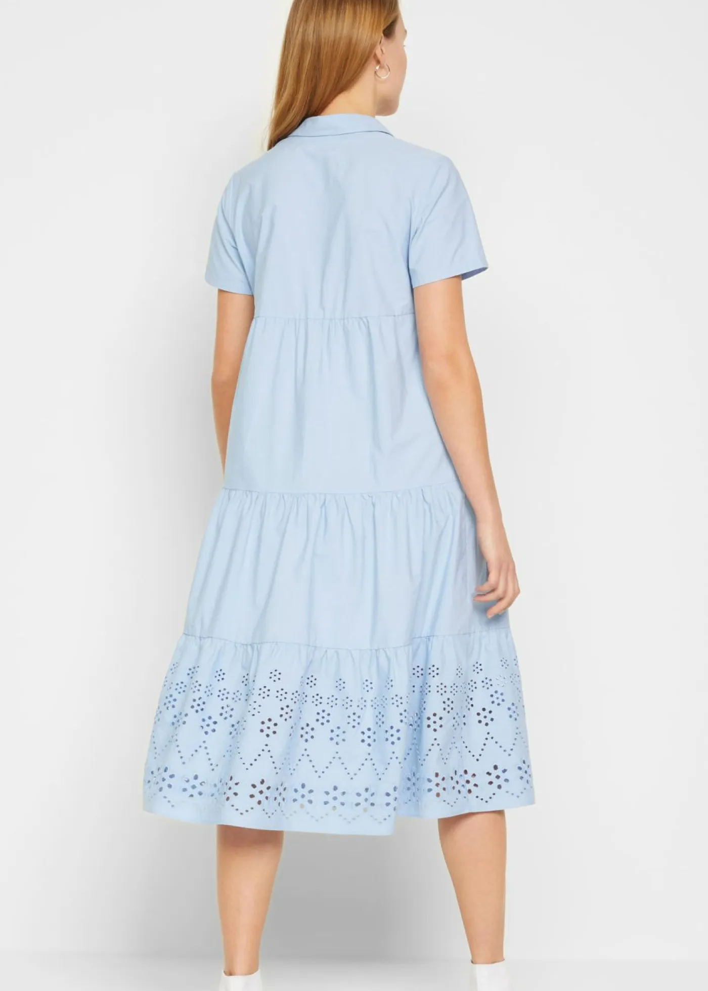 Clearance Vestido tipo túnica de algodón puro con bordado calado Mujer Vestidos