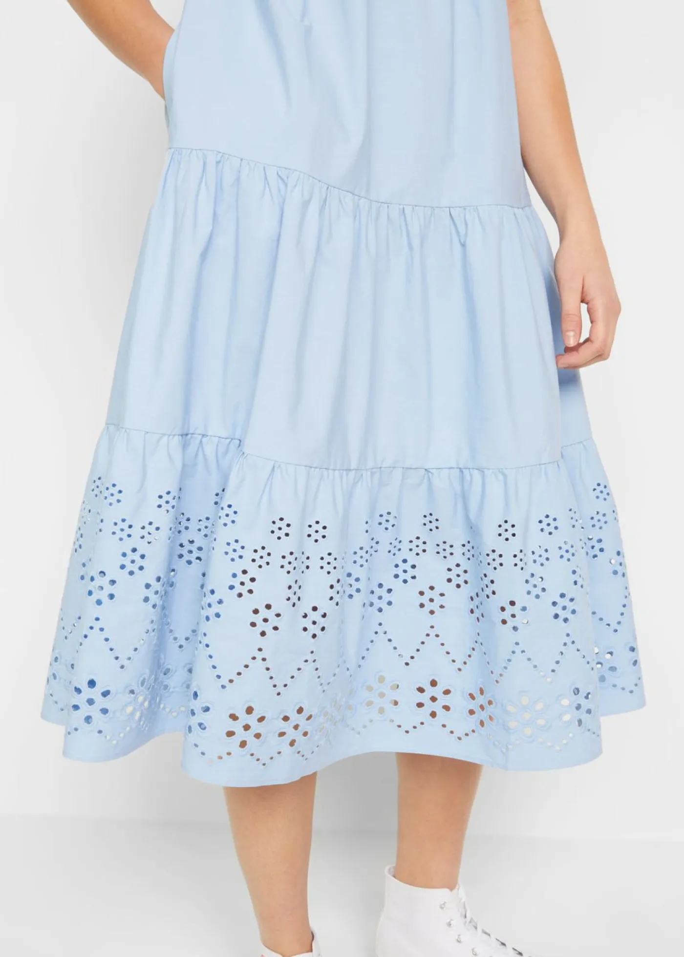 Clearance Vestido tipo túnica de algodón puro con bordado calado Mujer Vestidos