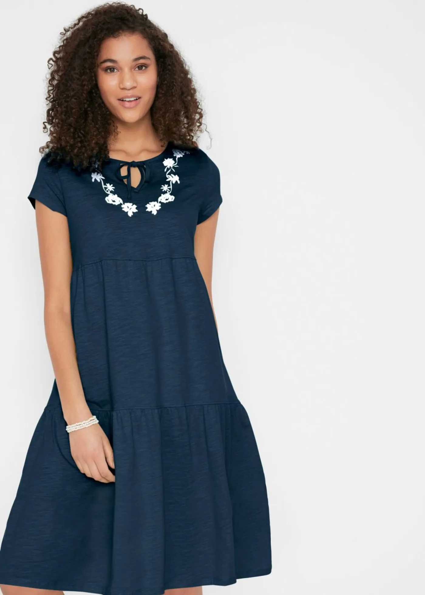 Best Vestido tipo túnica de algodón con manga corta Mujer Vestidos