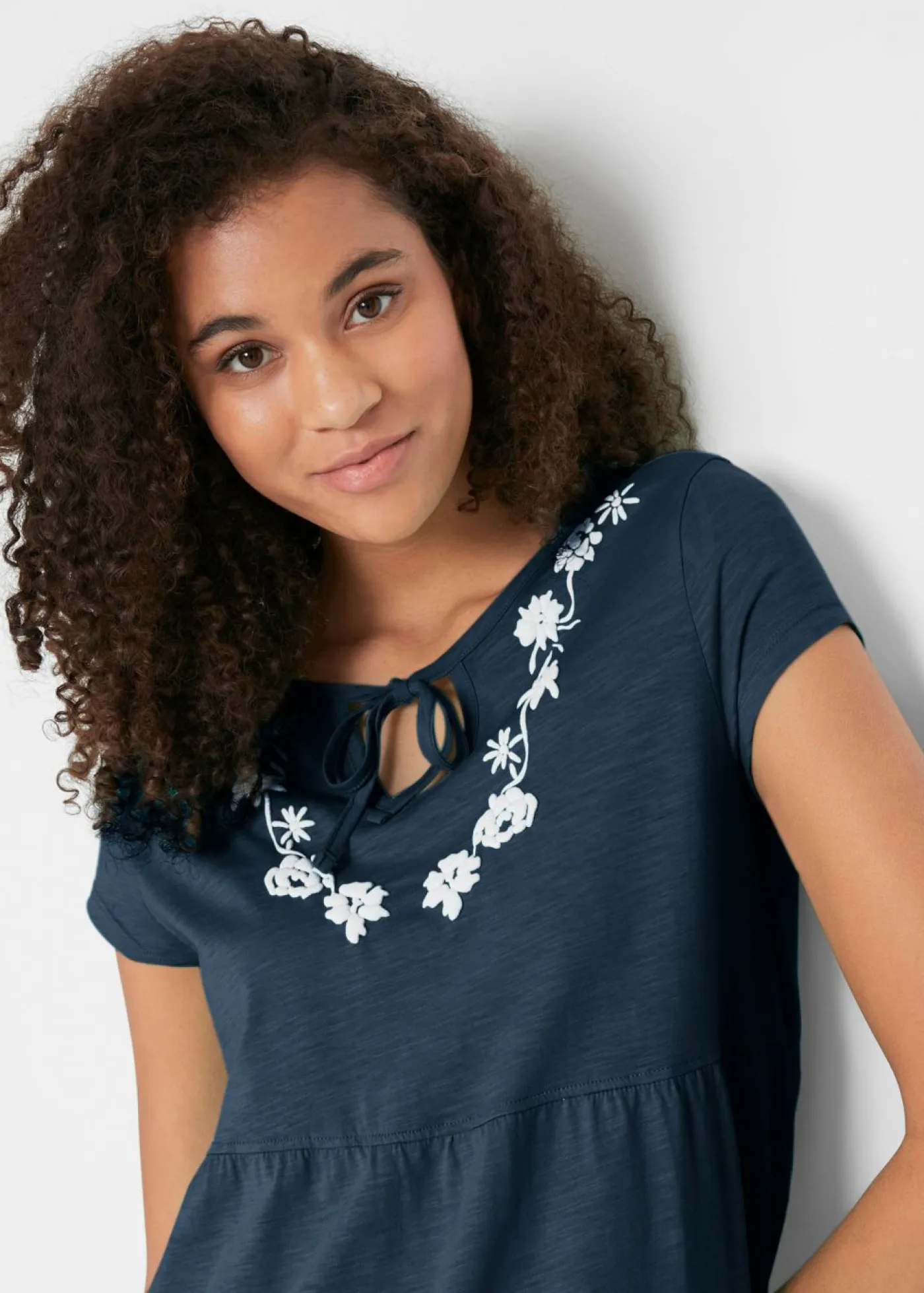 Best Vestido tipo túnica de algodón con manga corta Mujer Vestidos