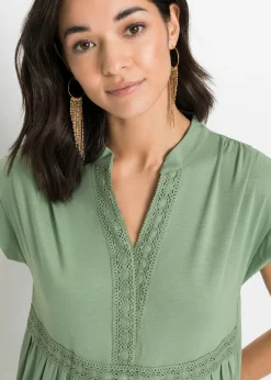 Sale Vestido tipo túnica de mezcla de viscosa suave Mujer Vestidos