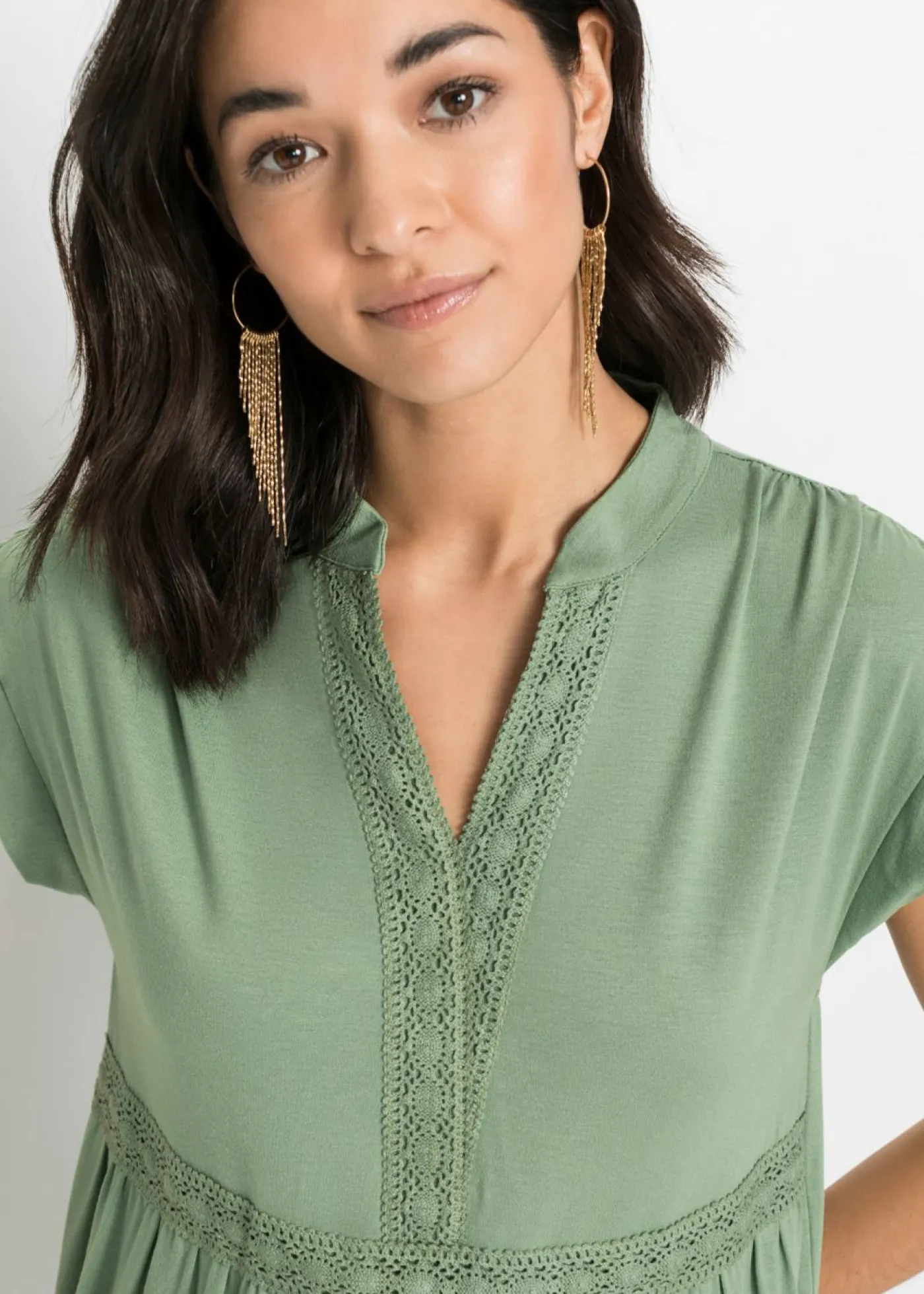 Sale Vestido tipo túnica de mezcla de viscosa suave Mujer Vestidos