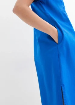 New Vestido tipo túnica de mezcla de lino y algodón con bolsillos Mujer Vestidos