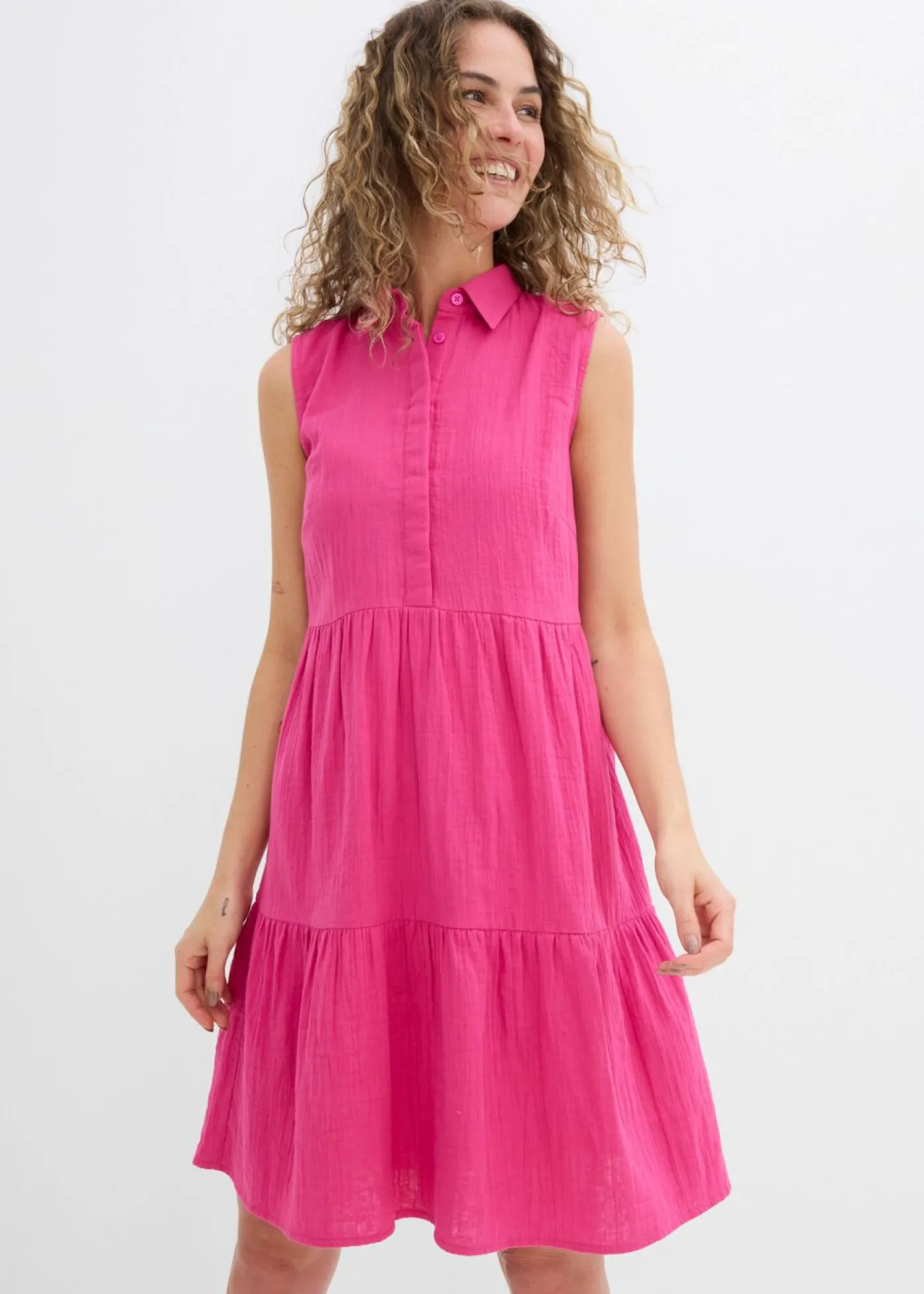 Sale Vestido tipo túnica de muselina ligera Mujer Vestidos