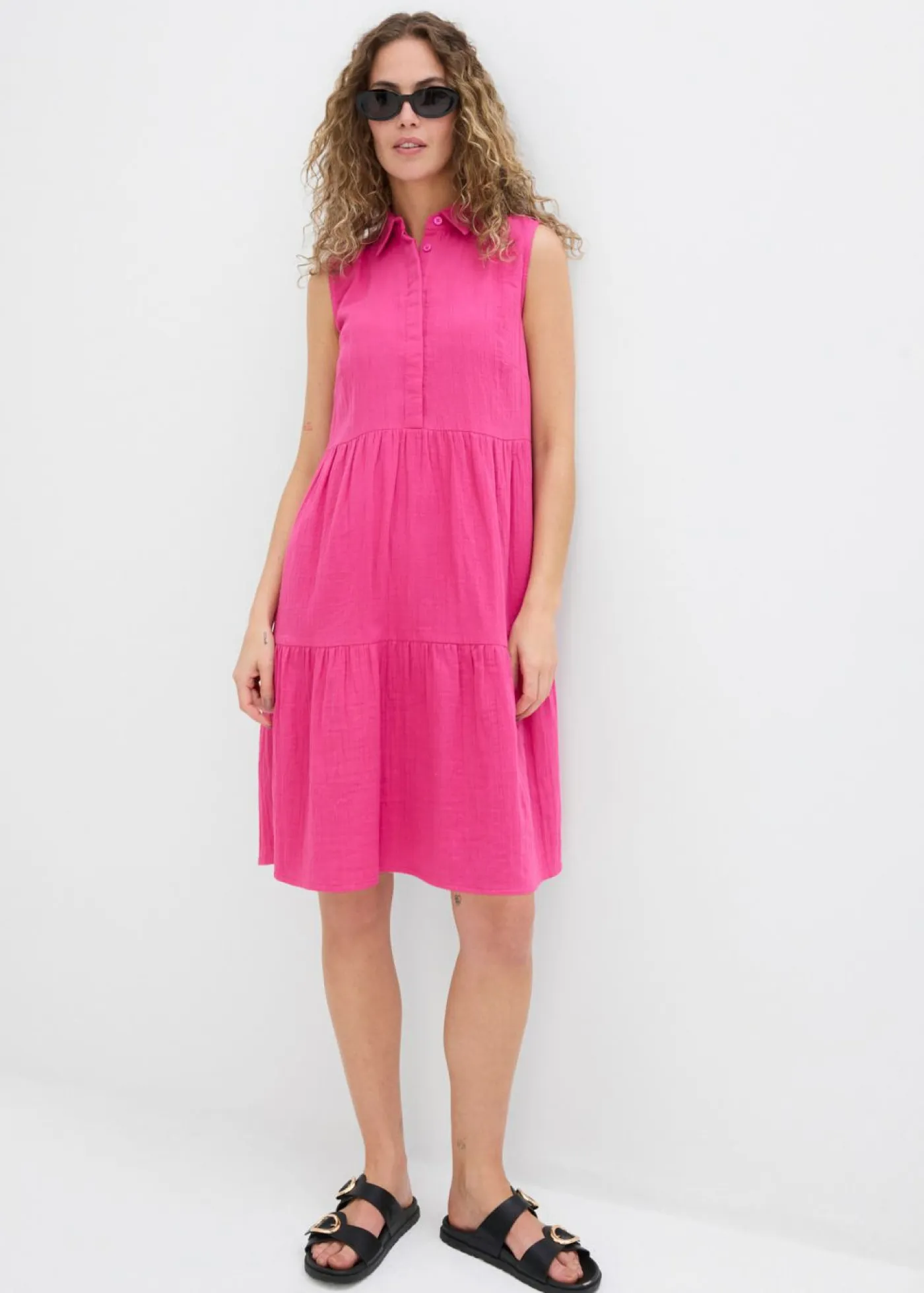 Sale Vestido tipo túnica de muselina ligera Mujer Vestidos