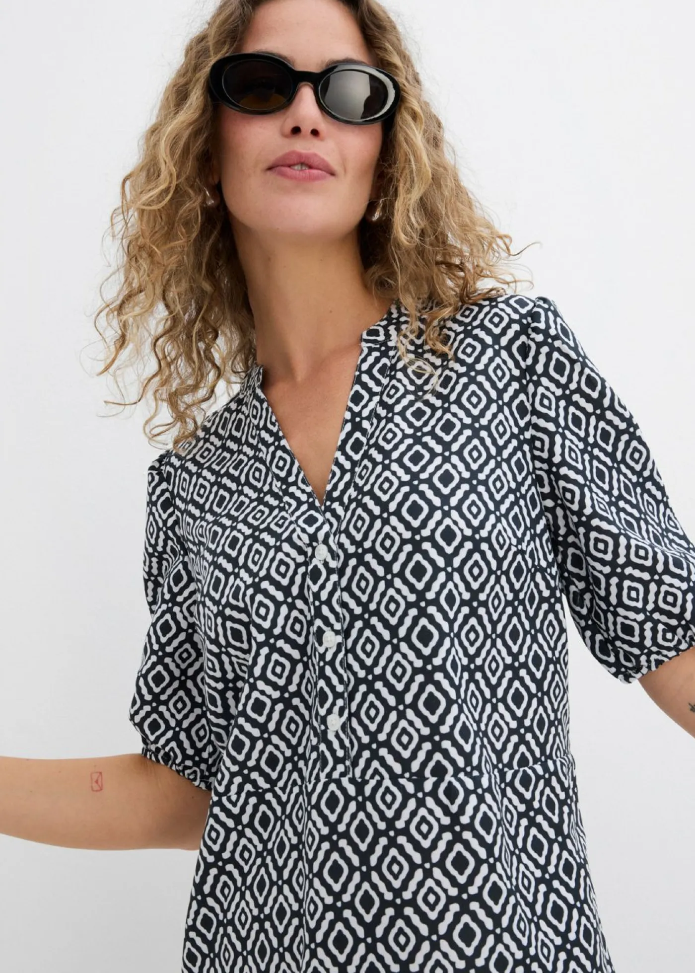 Online Vestido tipo túnica de viscosa fluida Mujer Vestidos
