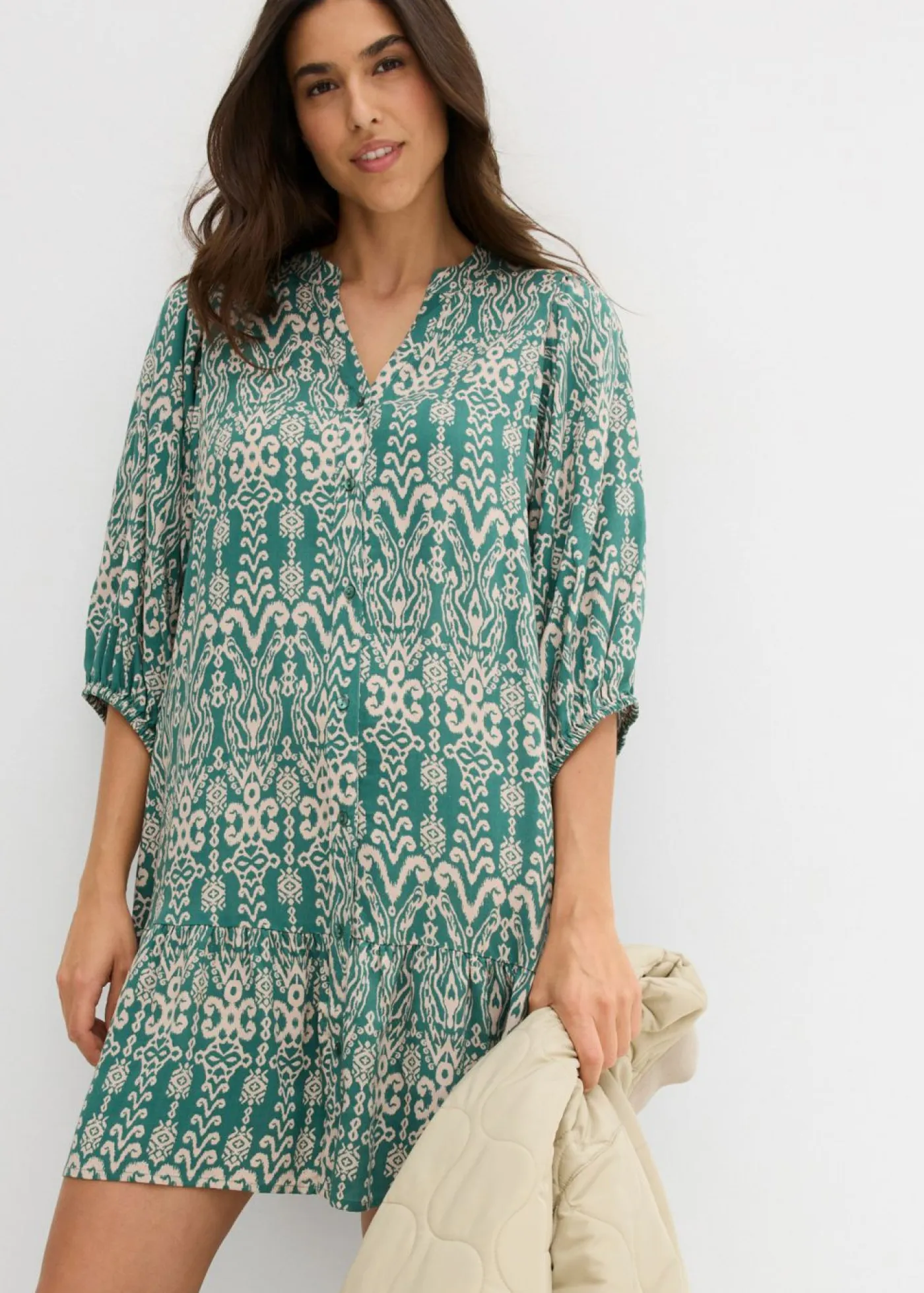 Sale Vestido tipo túnica de viscosa suave Mujer Vestidos