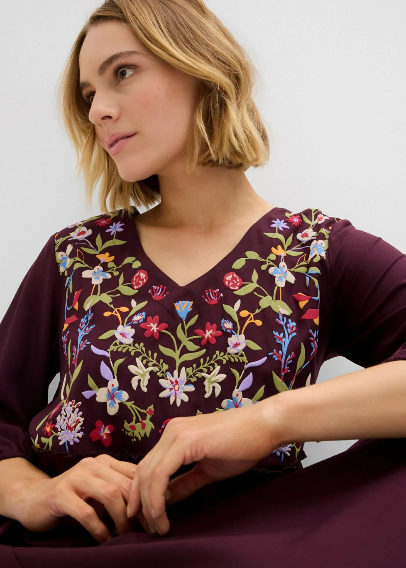 Sale Vestido tipo túnica de viscosa fluida Mujer Vestidos