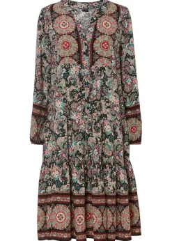 Best Vestido tipo túnica de viscosa fluida, talla petite Mujer Vestidos|Tallas Pequeñas