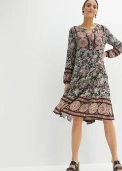 Best Vestido tipo túnica de viscosa fluida, talla petite Mujer Vestidos|Tallas Pequeñas