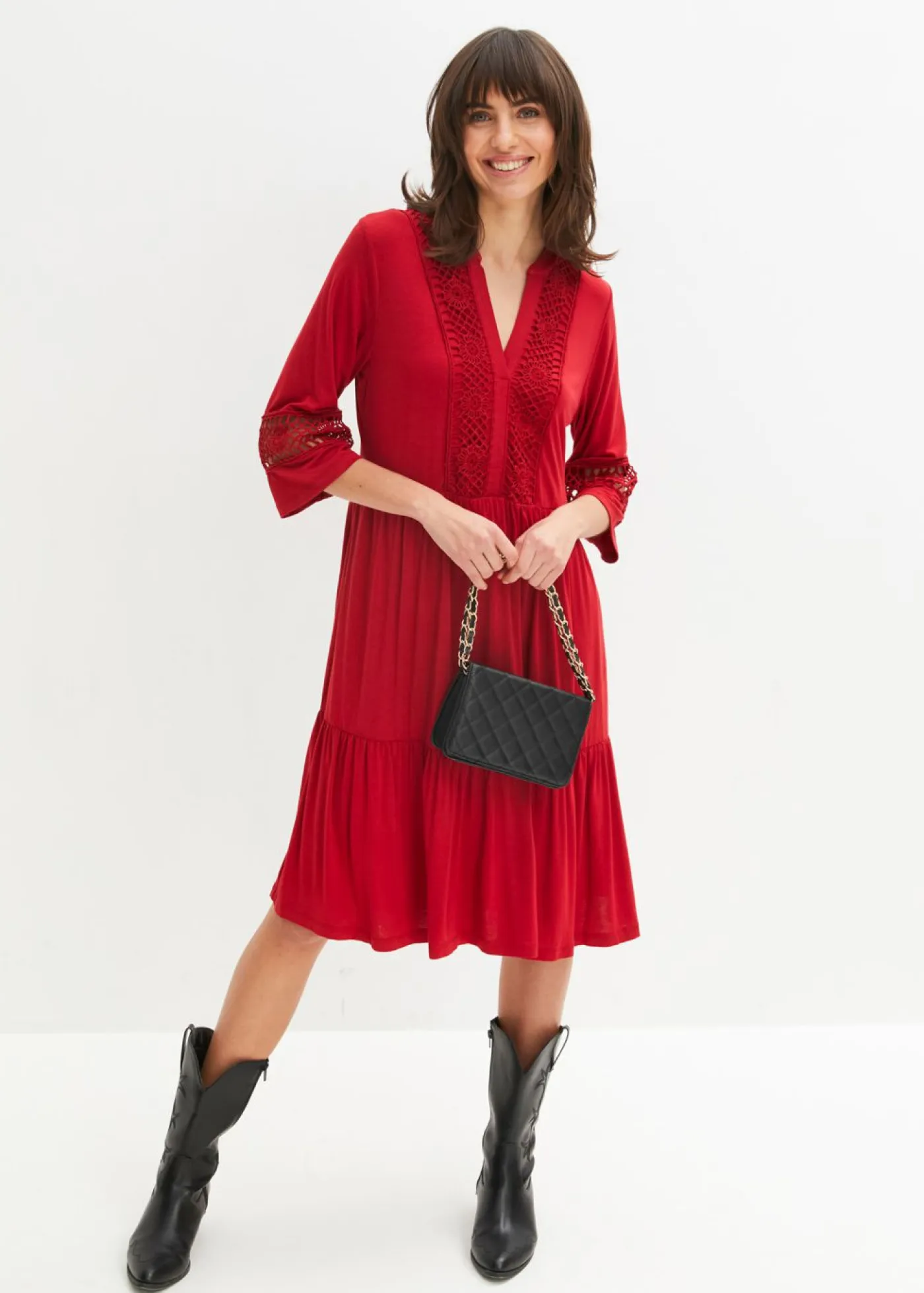 Online Vestido tipo túnica de viscosa suave Mujer Vestidos|Novedades