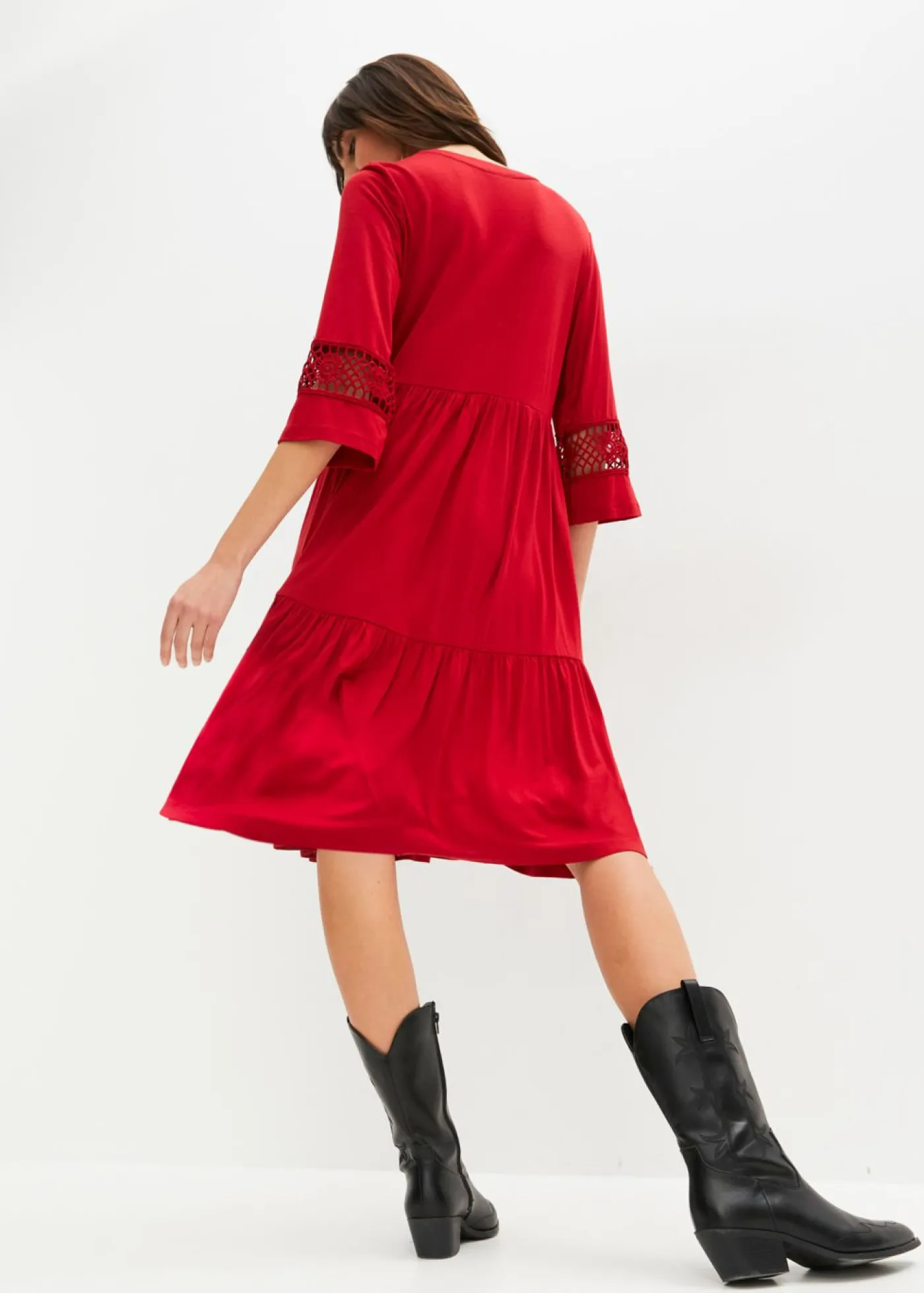 Online Vestido tipo túnica de viscosa suave Mujer Vestidos|Novedades