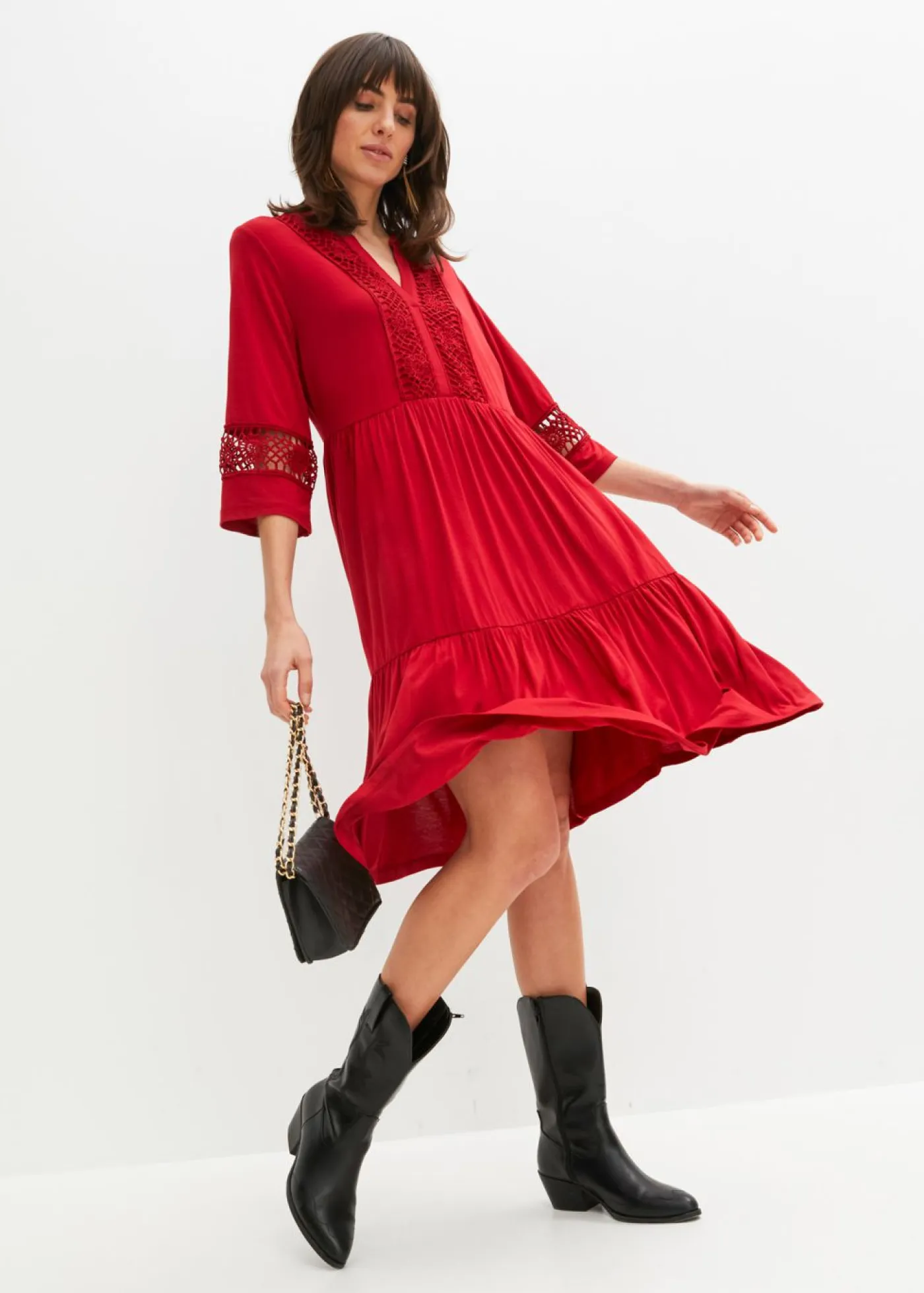 Online Vestido tipo túnica de viscosa suave Mujer Vestidos|Novedades