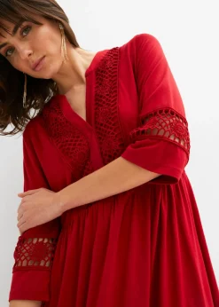 Online Vestido tipo túnica de viscosa suave Mujer Vestidos|Novedades