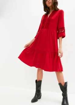 Online Vestido tipo túnica de viscosa suave Mujer Vestidos|Novedades