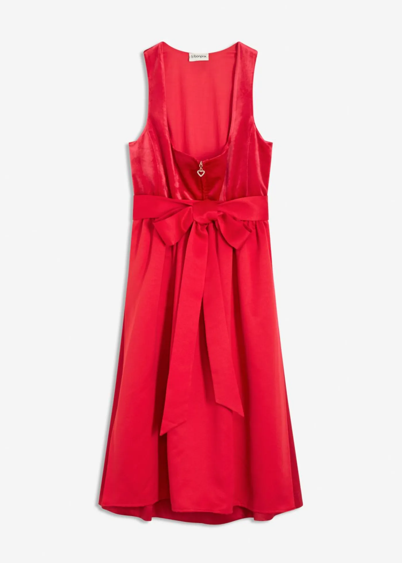 Hot Vestido tirolés con terciopelo y largo midi (2 piezas) Mujer Vestidos