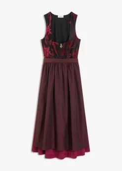 Vestido tirolés con terciopelo y largo midi (2 piezas) Mujer Vestidos
