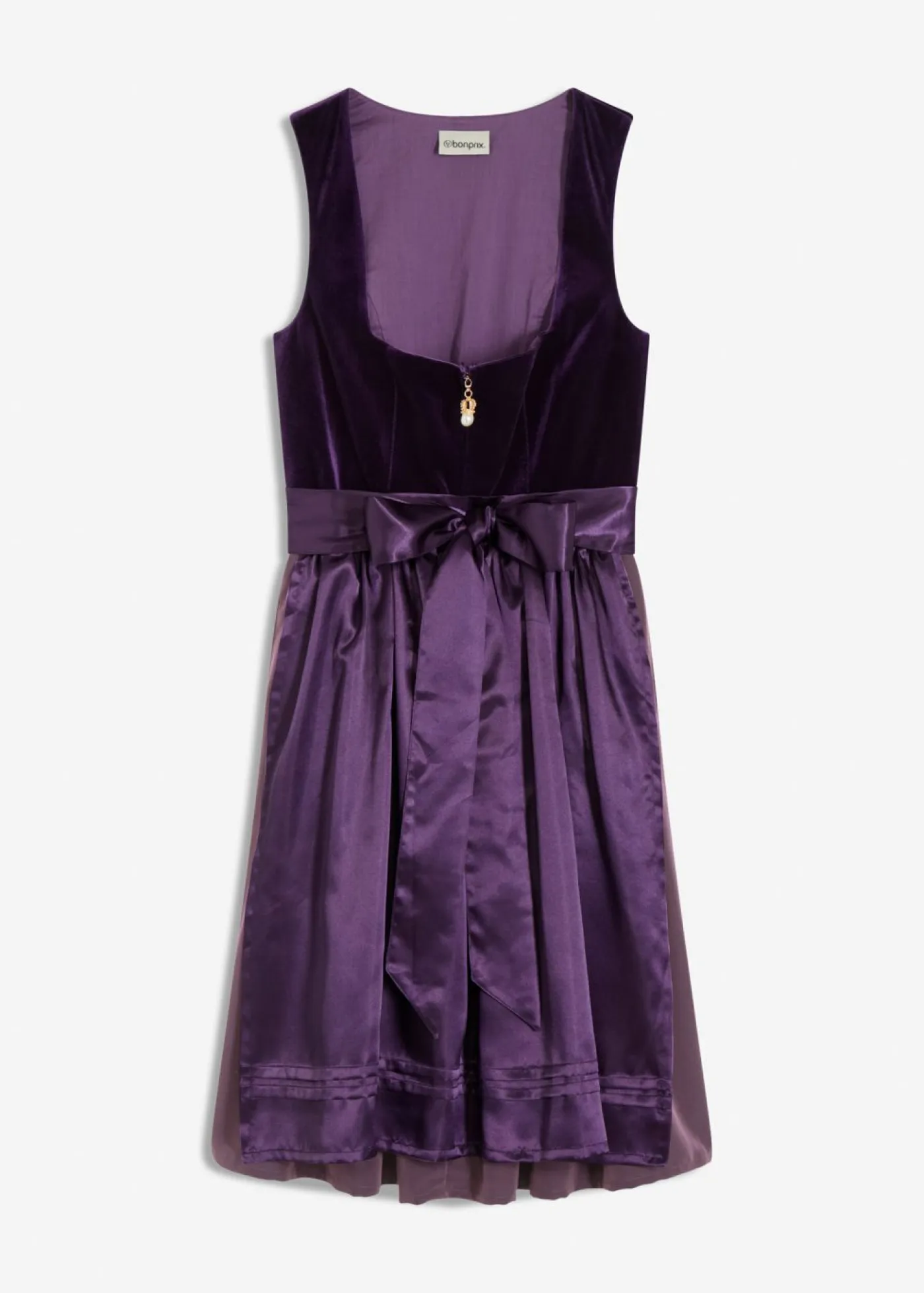 Best Vestido tirolés con terciopelo y largo midi (2 piezas) Mujer Vestidos