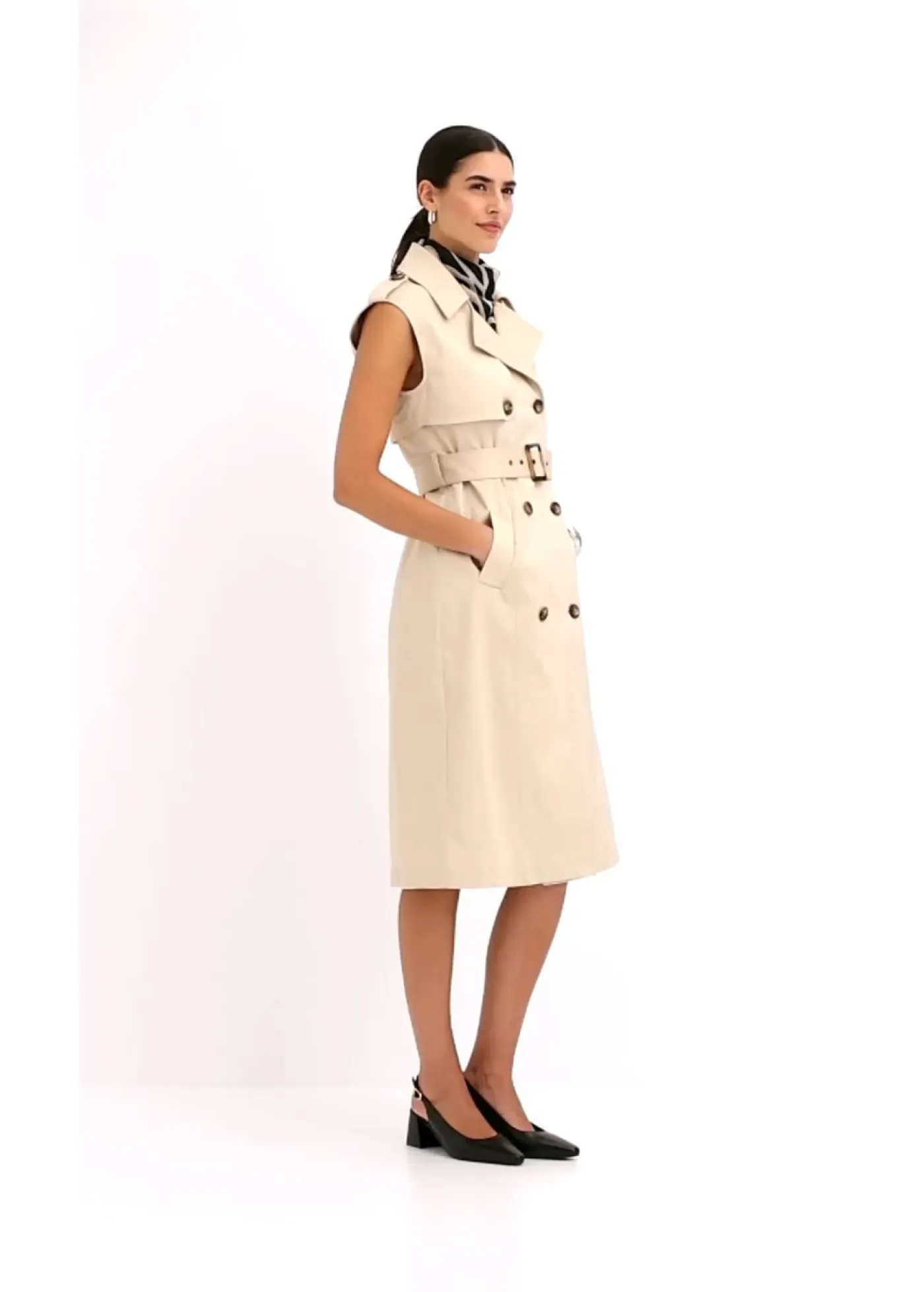 Best Vestido trench con cinturón (2 piezas) Mujer Vestidos
