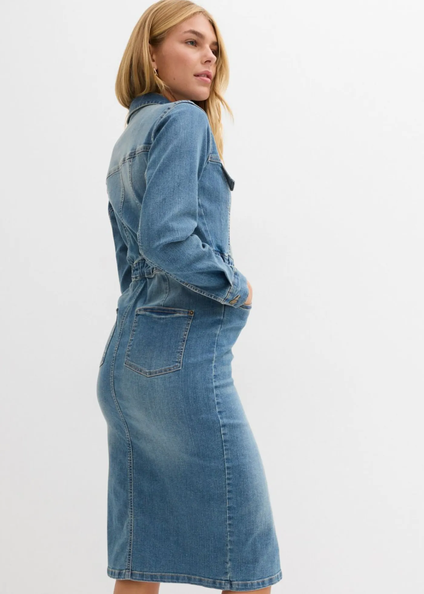 Discount Vestido vaquero con algodón orgánico Mujer Tallas Pequeñas|Vestidos