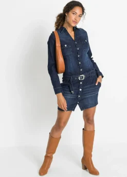 Sale Vestido vaquero con cinturón Mujer Vestidos
