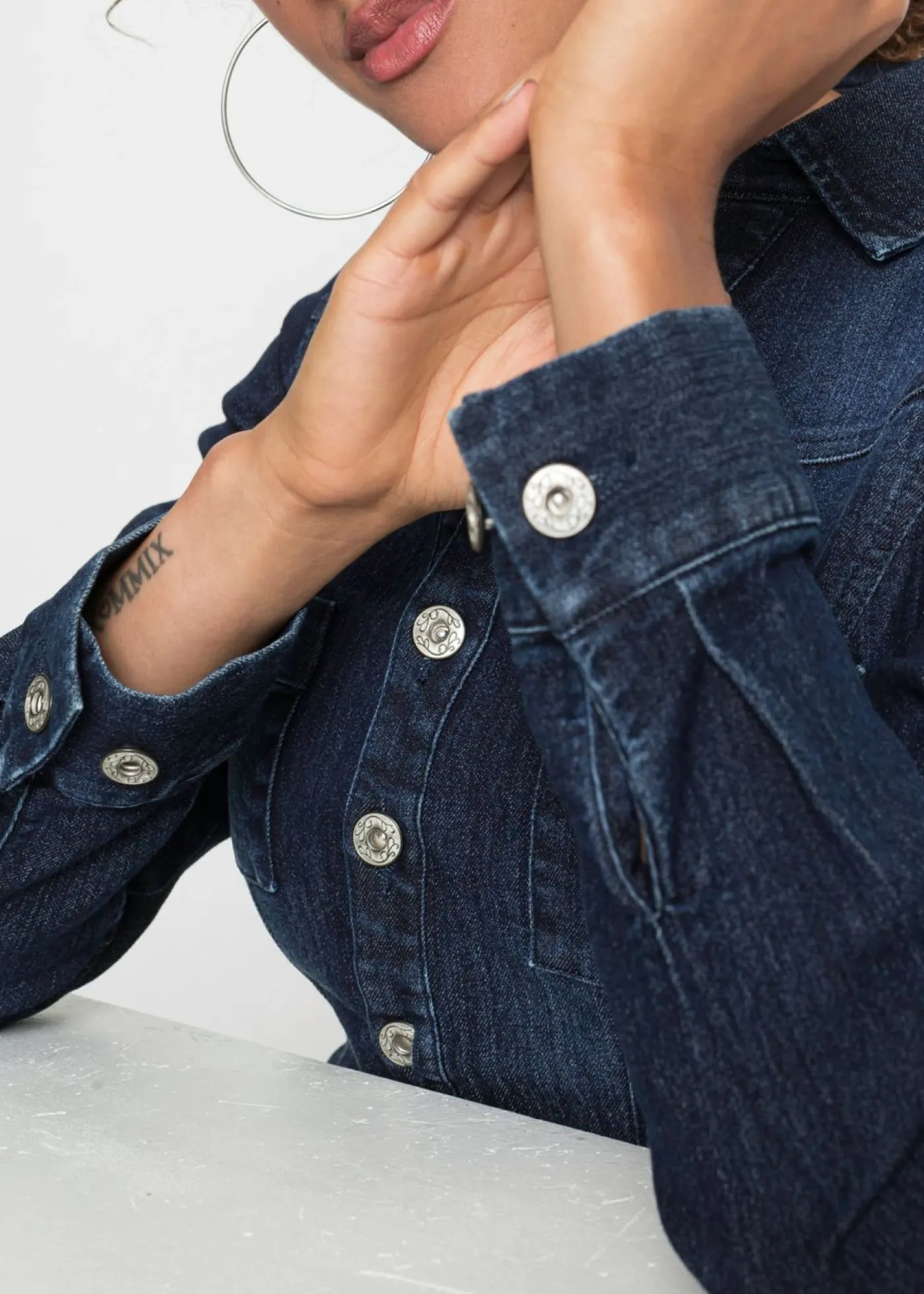 Sale Vestido vaquero con cinturón Mujer Vestidos