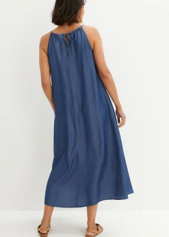 Sale Vestido vaquero de lyocell fluido Mujer Esenciales|Vestidos