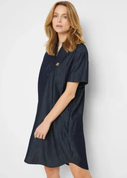 Vestido vaquero de manga corta Mujer Vestidos
