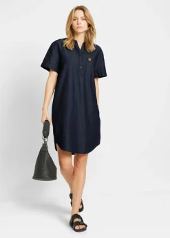 Vestido vaquero de manga corta Mujer Vestidos