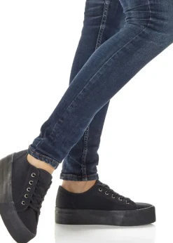 Outlet Zapatillas con plataforma de lona de algodón Mujer Tendencias·Zapatos Veganos|Zapatillas