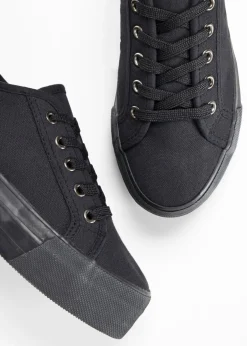 Outlet Zapatillas con plataforma de lona de algodón Mujer Tendencias·Zapatos Veganos|Zapatillas