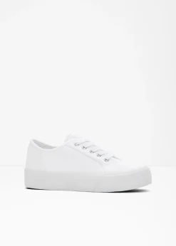 Sale Zapatillas con plataforma de lona de algodón Mujer Tendencias·Zapatos Veganos|Zapatillas