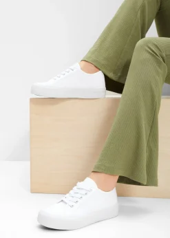 Sale Zapatillas con plataforma de lona de algodón Mujer Tendencias·Zapatos Veganos|Zapatillas