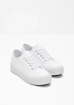 Sale Zapatillas con plataforma de lona de algodón Mujer Tendencias·Zapatos Veganos|Zapatillas