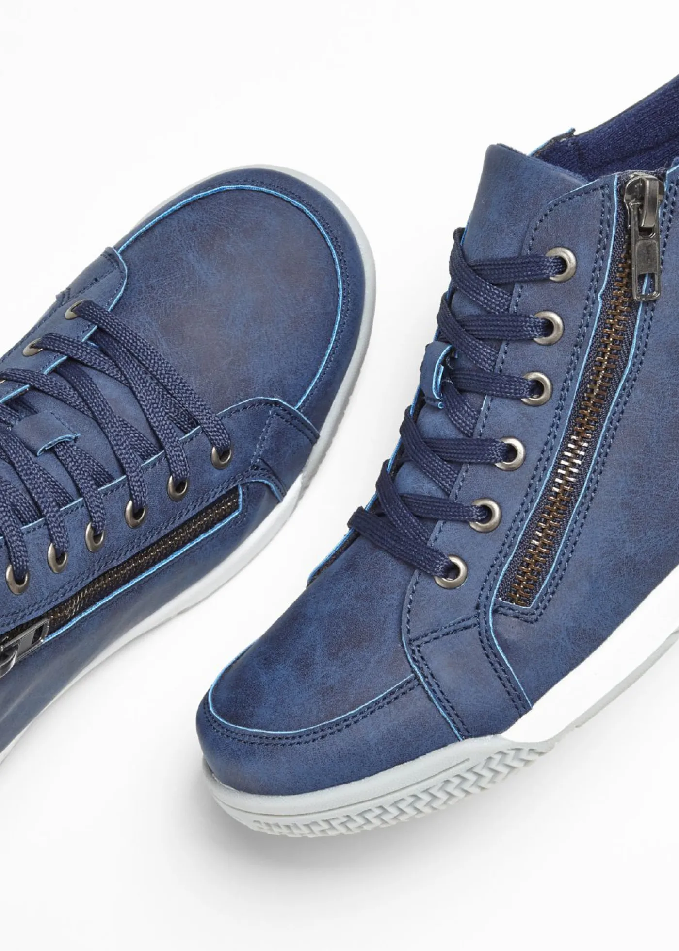 Outlet Zapatillas deportivas de caña alta con cremallera Mujer Tendencias·Zapatos Veganos|Zapatillas