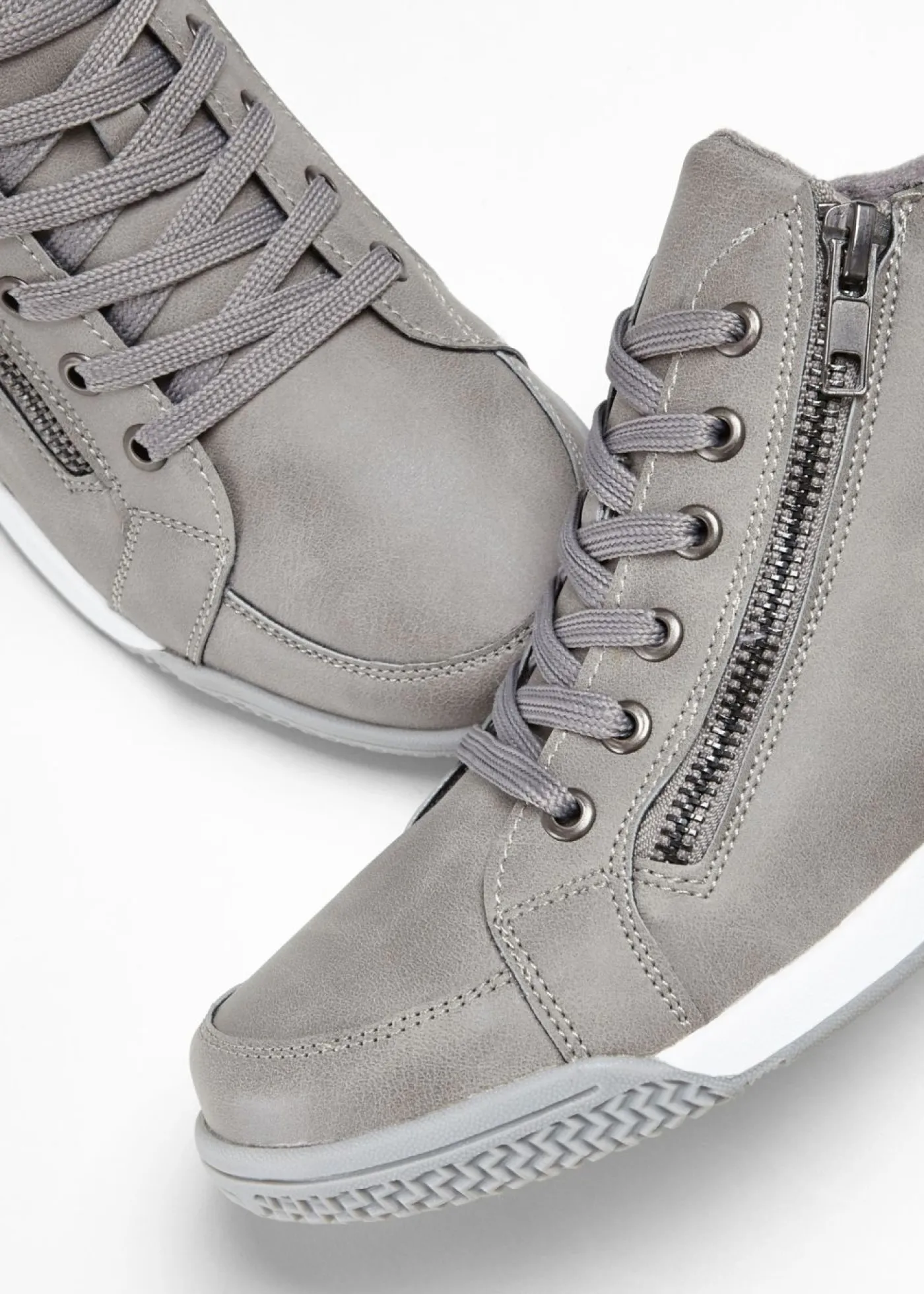 New Zapatillas deportivas de caña alta con cremallera Mujer Tendencias·Zapatos Veganos|Botas De Pelo