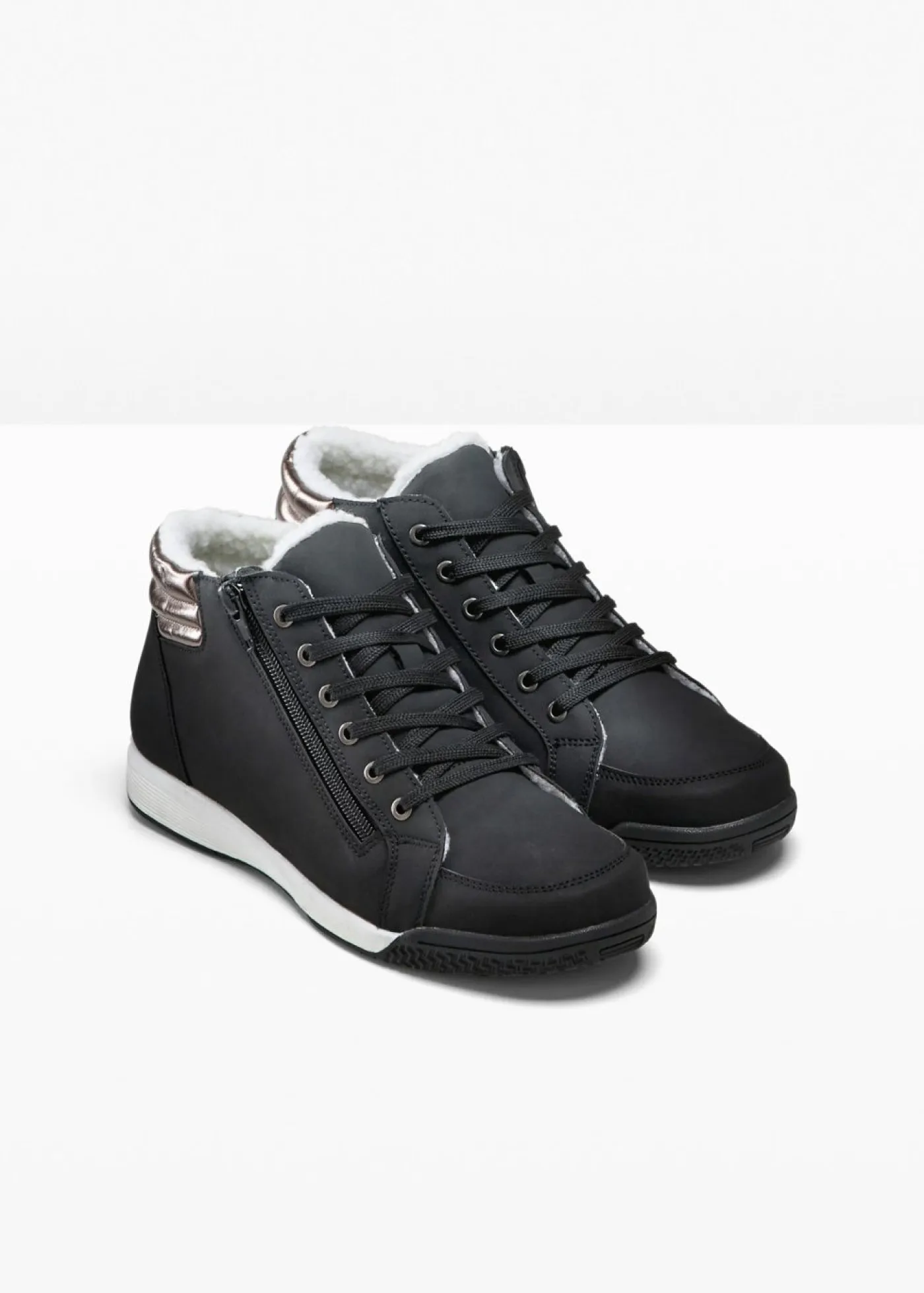 Clearance Zapatillas deportivas de caña alta con cremallera Mujer Botas De Pelo|Zapatillas